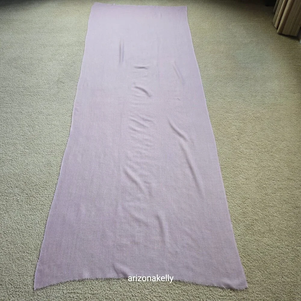Lavender Cashmere Scarf Lightweight Diamond Weave